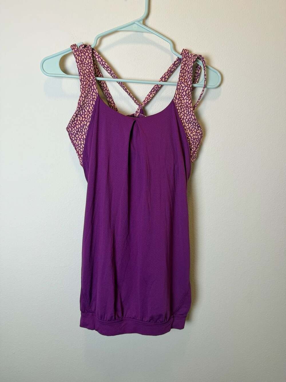 Lululemon Nouveau Limits Tank Top 2-in-1 Purple Pink Size 8